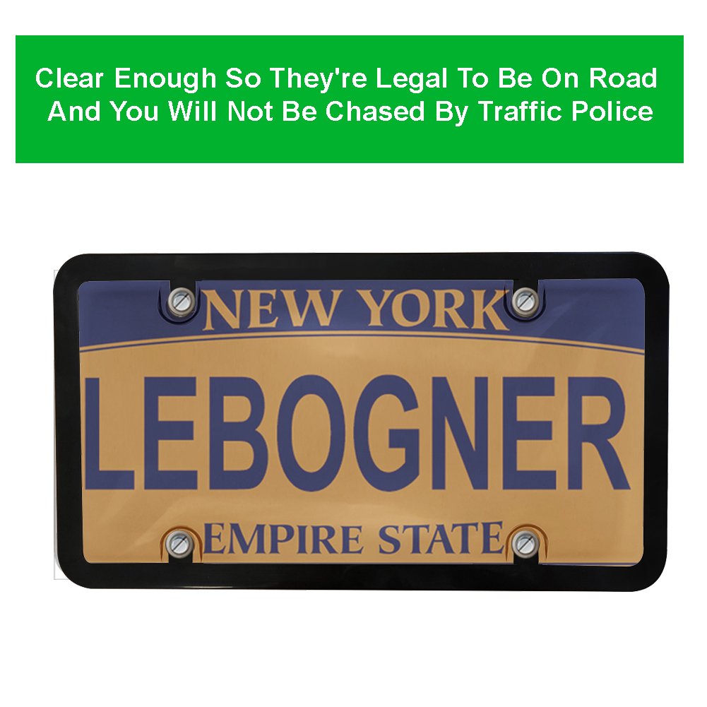 lebogner Car License Plates Shields and Frames Combo, 2 Pack Clear