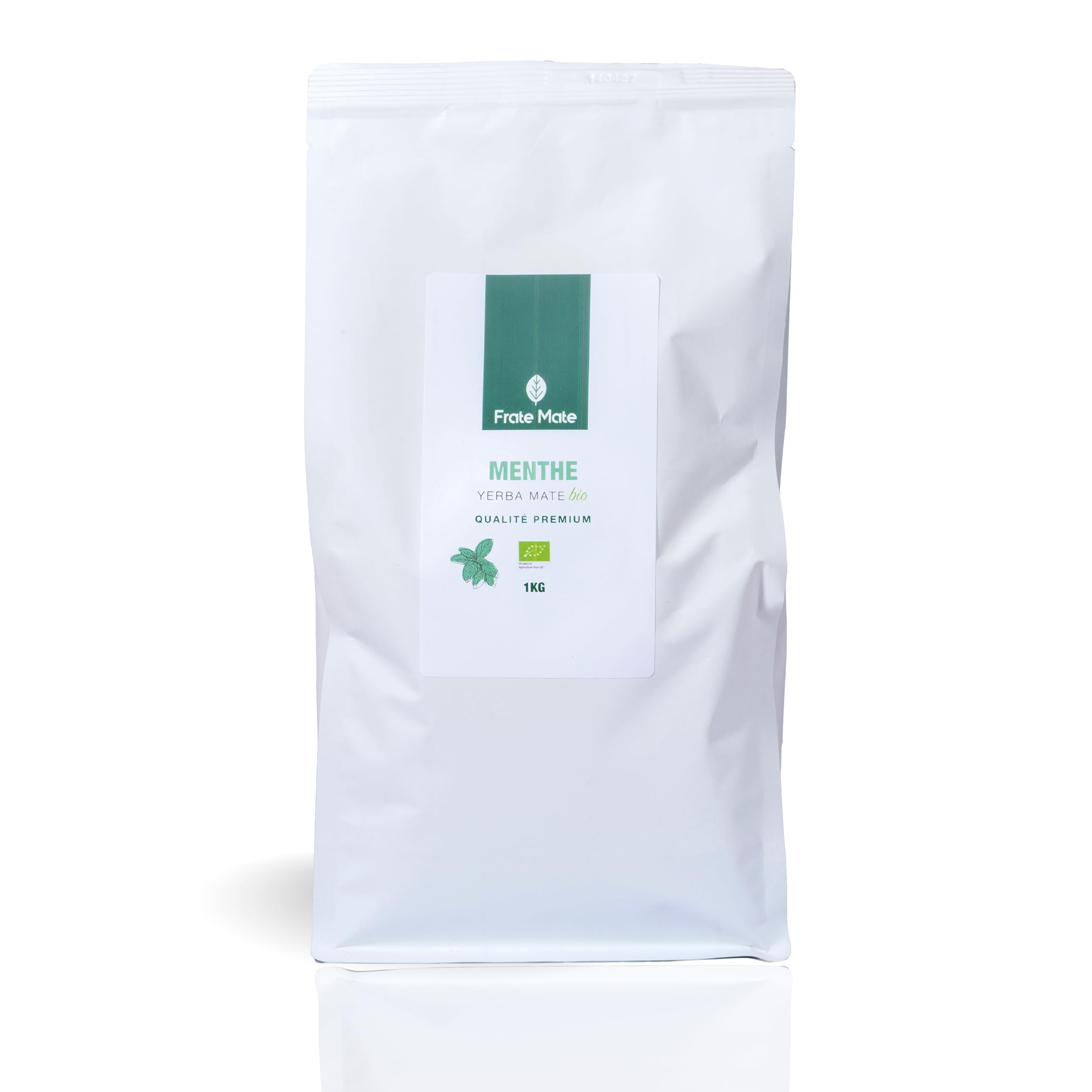 FRATÉ MATÉ Yerba Maté Menthe Bio 1KG | sans Amertume |Frais et Mentholé | Idéal pour débuter sa journée | 0 Poussiere