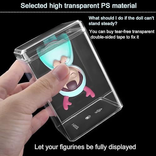 Miniatura 4 de Paquete de 12 vitrinas, escaparate transparente de pie para mini figuras pop, coleccionables, piedras preciosas y mini juguetes, diseño apilable