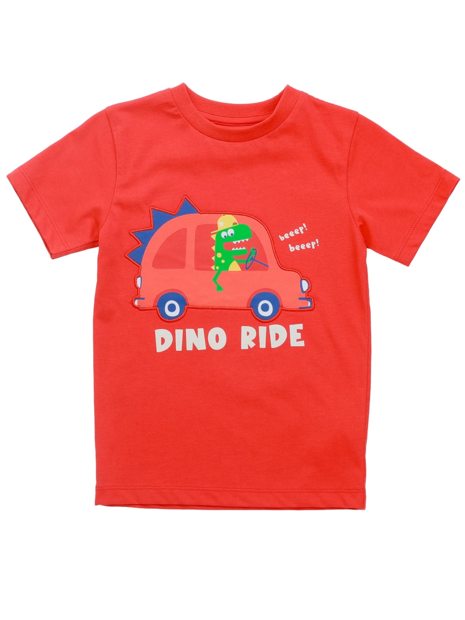 Kids Boys Cotton T-shirts, Half Sleeves, Regular Fit Round Neck Tees for Toddler Casual Animal Printed Tshirts for Kids Boy 2-7 Years (Red)