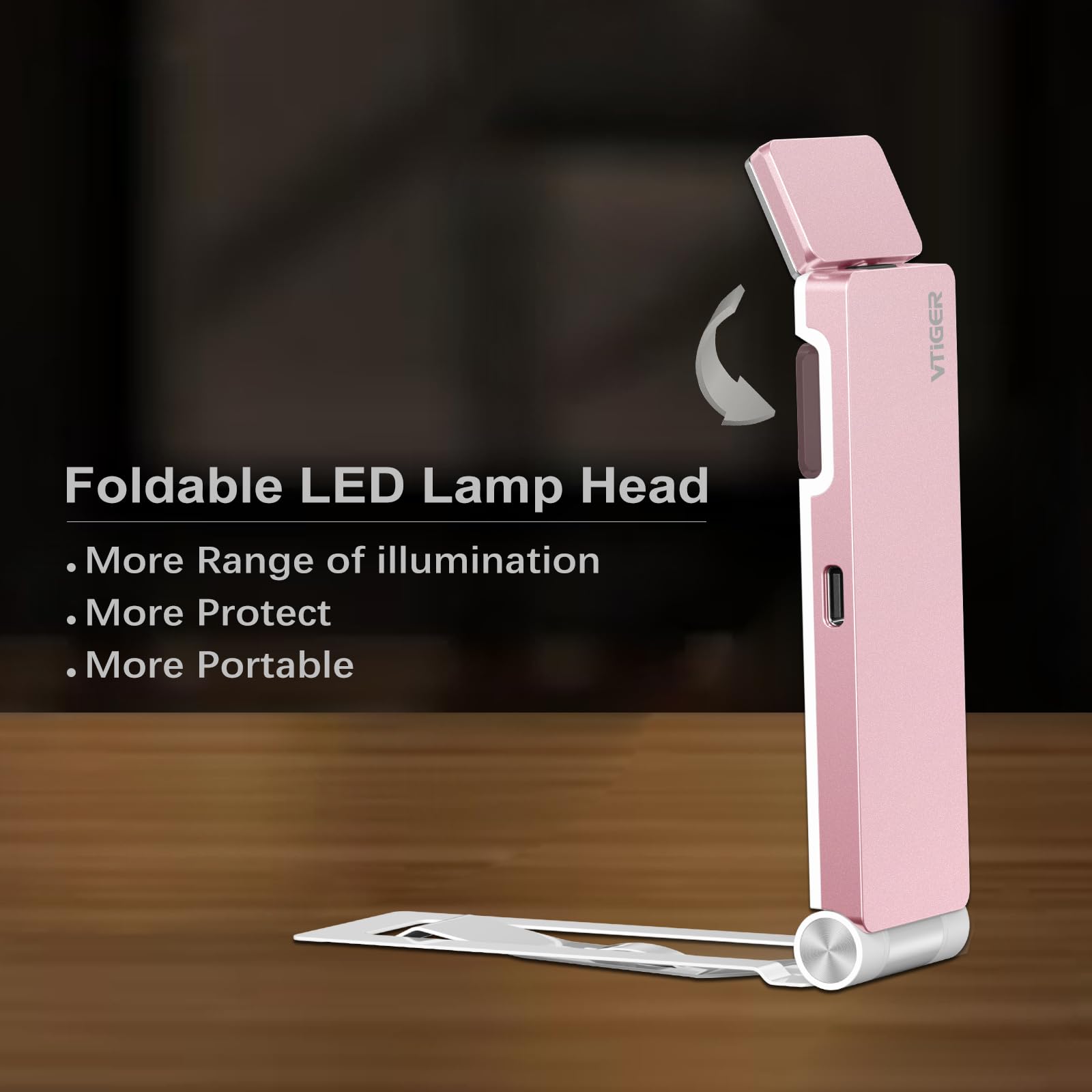 VTIGER Reading Light, USB Rechargeable Book Light for Reading in Bed,Foldable Clip-on LED Booklight - Image 4