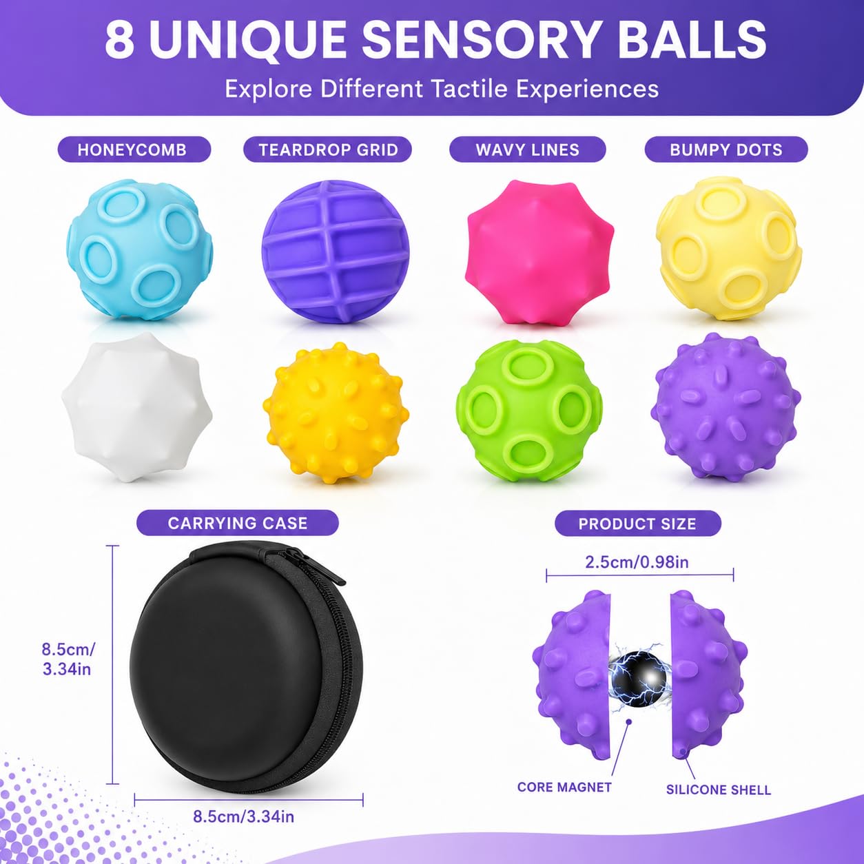 Sensoryczne zabawka Ball, 8 sztuk, magnetyczne kulki antystresowe, przenośne kulki magnetyczny, antystresowy
