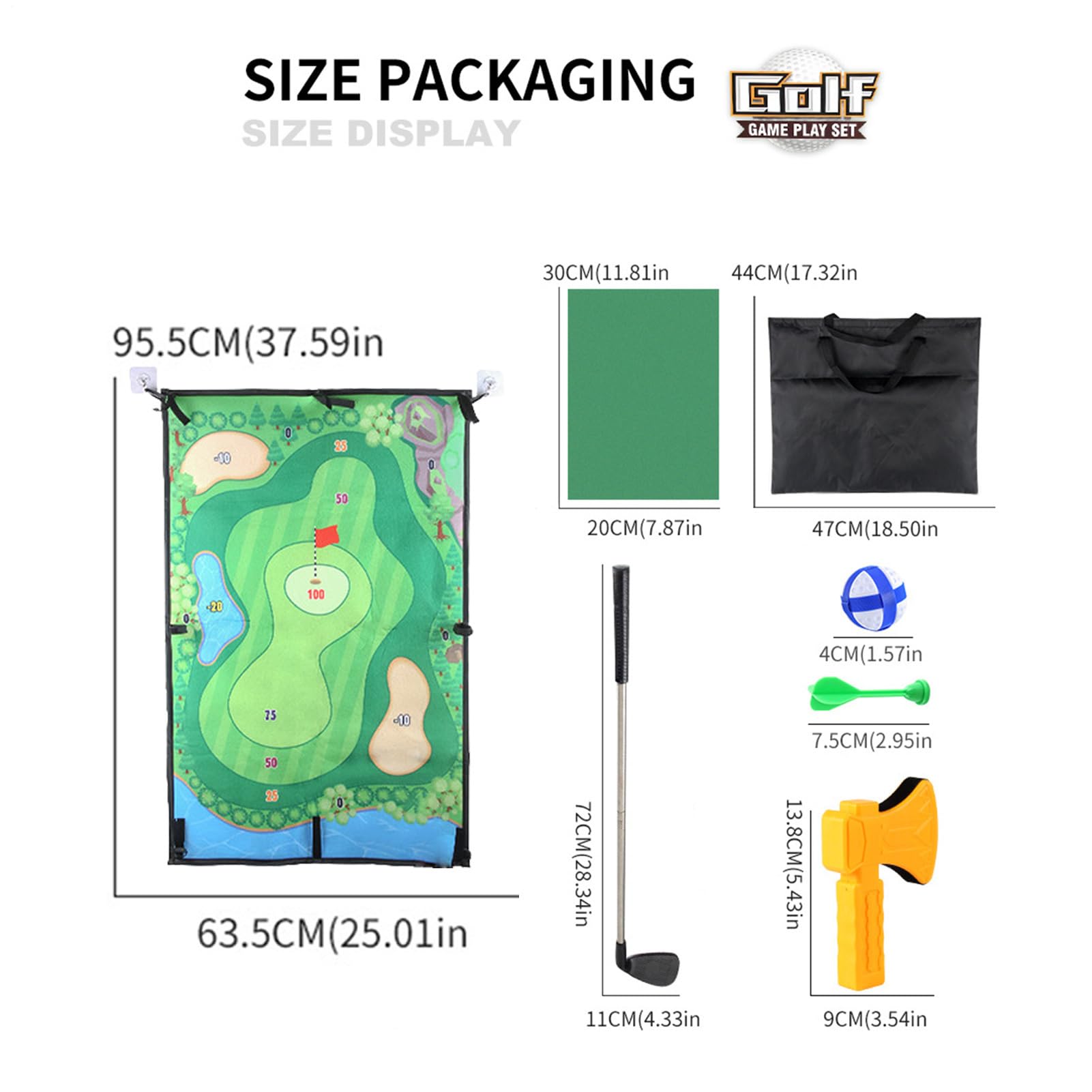 Golf-Dart-Chip-Set, Golfchip-Set, Übungsmatte, Präzisionsschlagmatte, komplettes Golf-Trainingsmatten-Set mit Dartboard