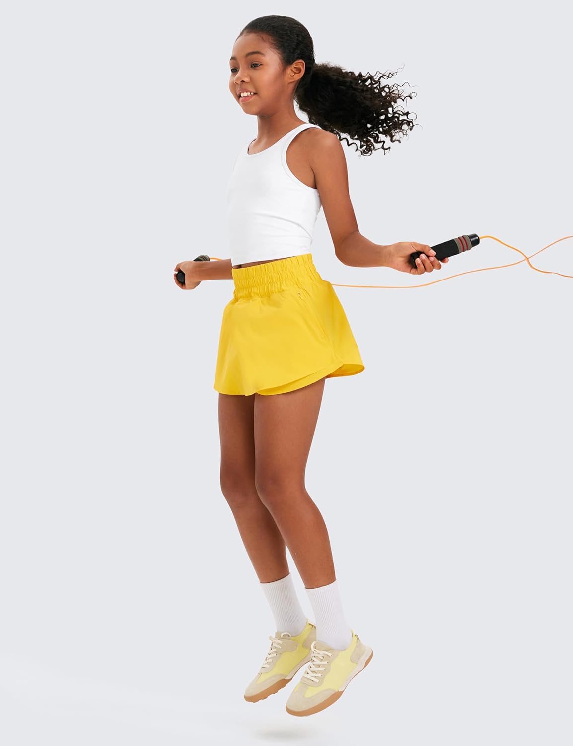 CRZ YOGA Girls Feathery-Fit Soft Skirty Athletic Shorts - Tennis Soccer Casual Flowy Ruffle Zip Pocket Liner Kids Teen - Image 2