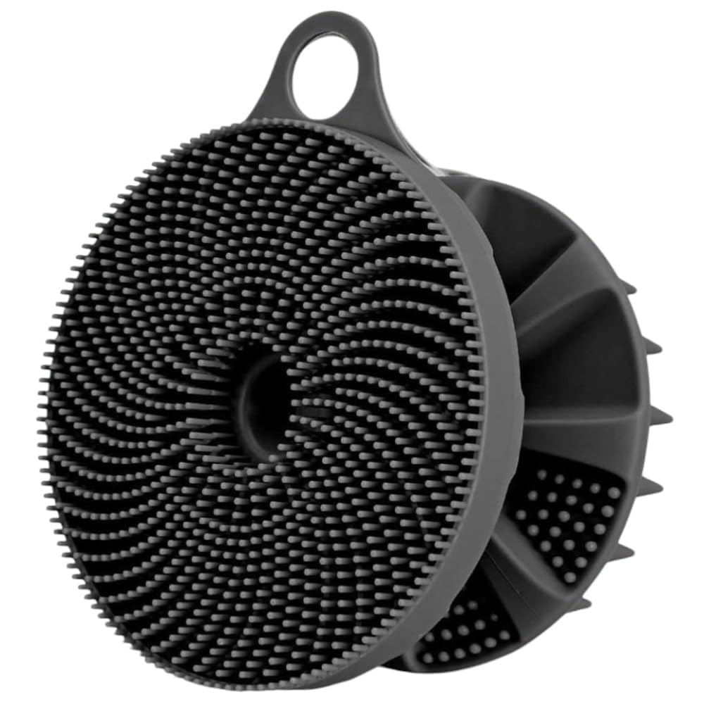 Silicone Body Scrubber Brush with Soft Bristles | Multifunction Bath Scrubber & Scalp Massage Brush | Handheld Exfoliating Skin Cleansing Brush with Comfortable Grip Handle | Loofah Alternative for Men & Women-image-35