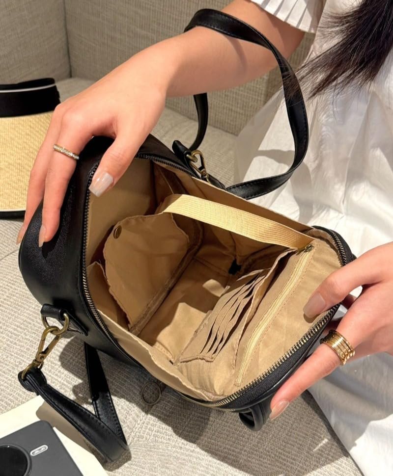 Lucky Cat Keychain Double Layer Large Capacity Messenger Bag Crossbody Leather Bag Retro Anti Theft Bag Hobo Strap BGUS-08-44