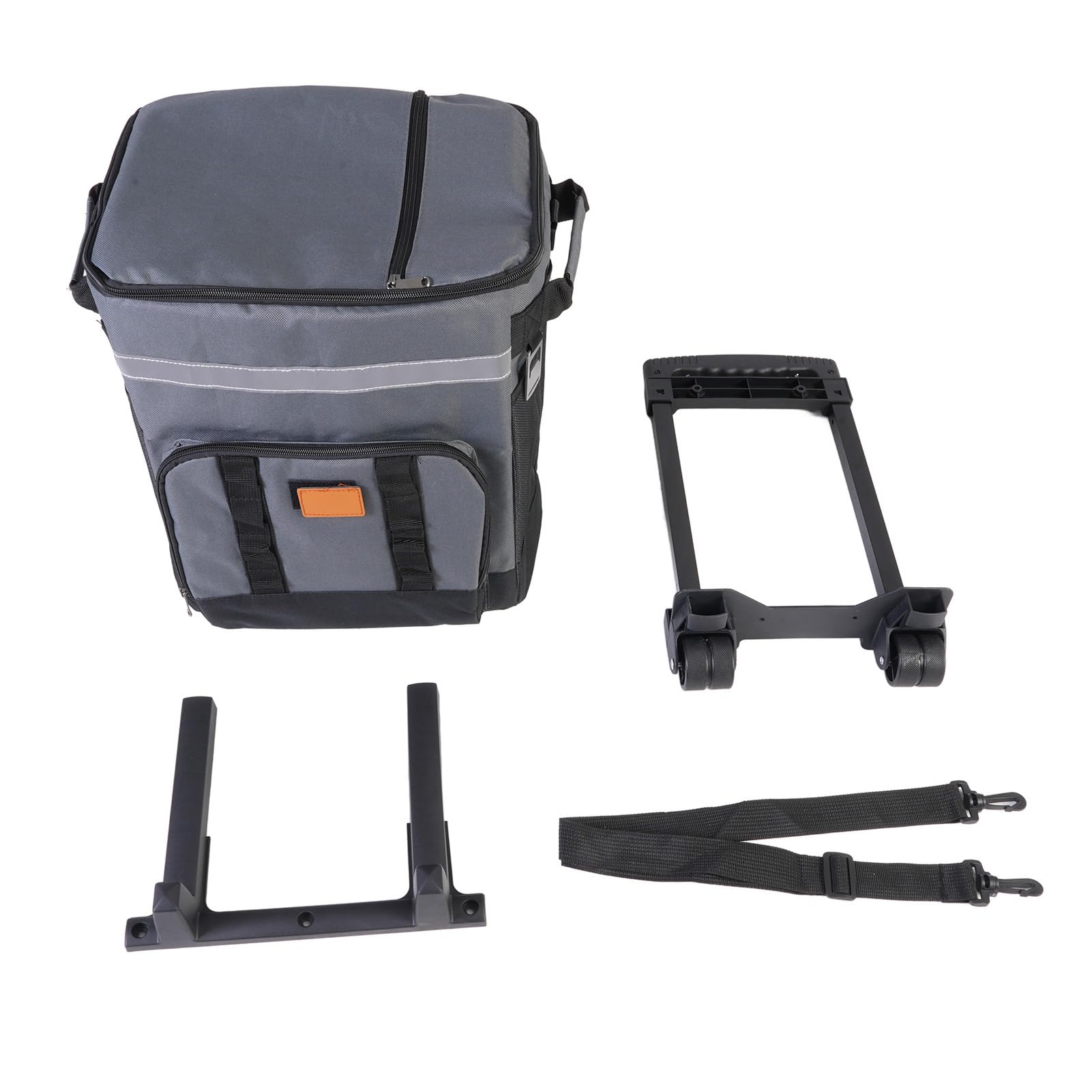 FILFEEL Glacière Roulante de 35 L avec Roulettes et Poignée, Sac Isotherme Souple pour le Camping en Plein Air, les Pique-niques et la Plage – Gris