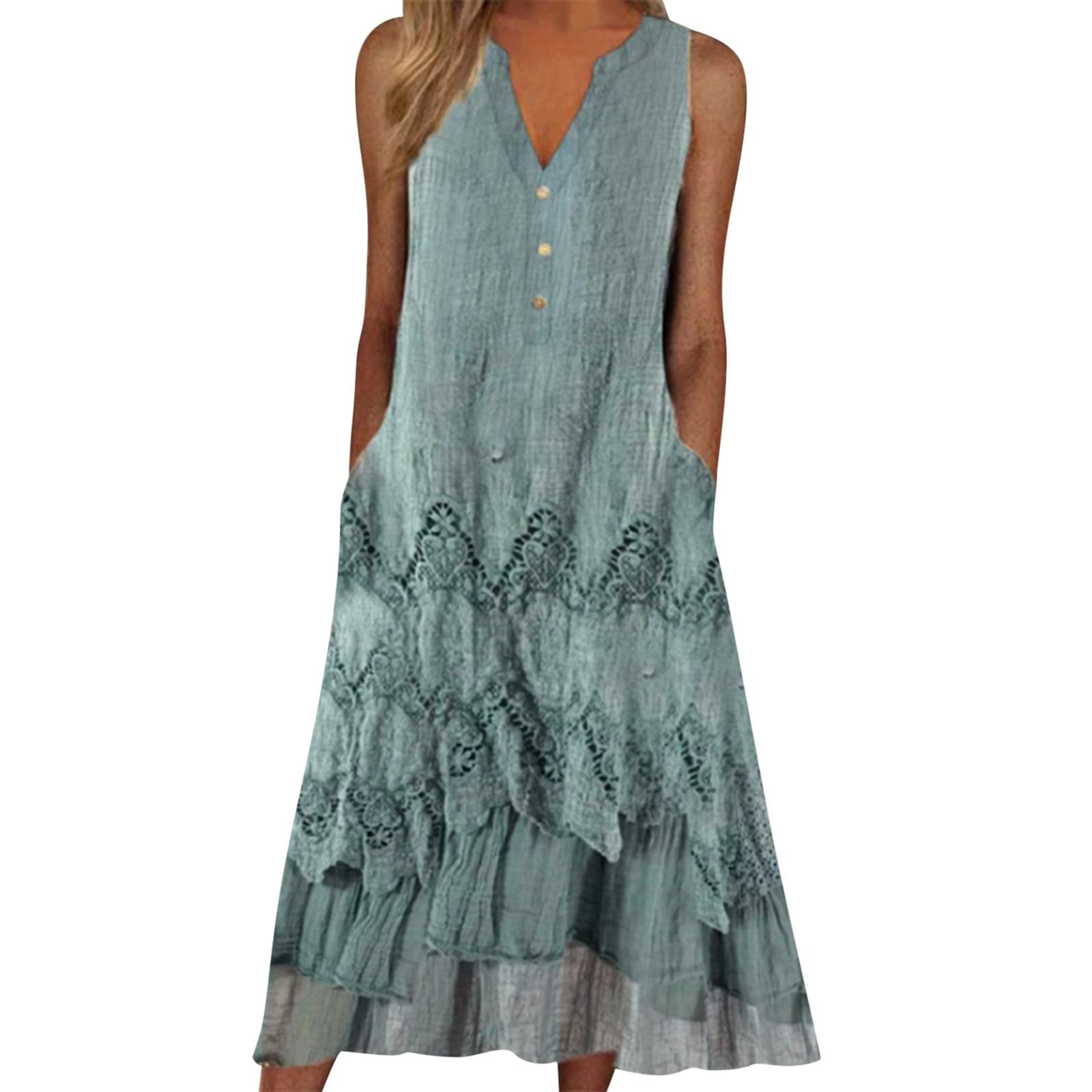 Robe Longue D'été Maxi Sans Manches Décontracté de Plage T-Shirt Casual Imprimée Party Soirée Cérémonie Floral Grandes Tailles Boheme