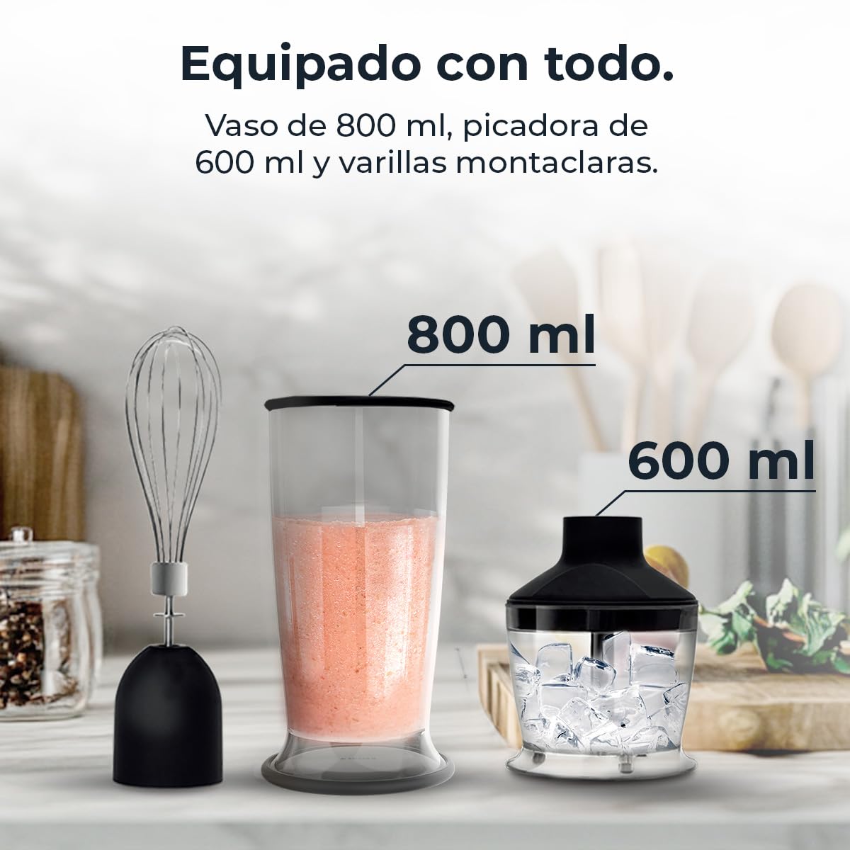 Cecotec Batidora de Mano PowerGear 1500 XL Pro. 1500 W, 21 Velocidades + Turbo, Acero/Silicona, Pie XL, Cuchilla de 4 hojas, Recubrimiento Titanio, Engranaje de Metal, Incluye Accesorios — view 12