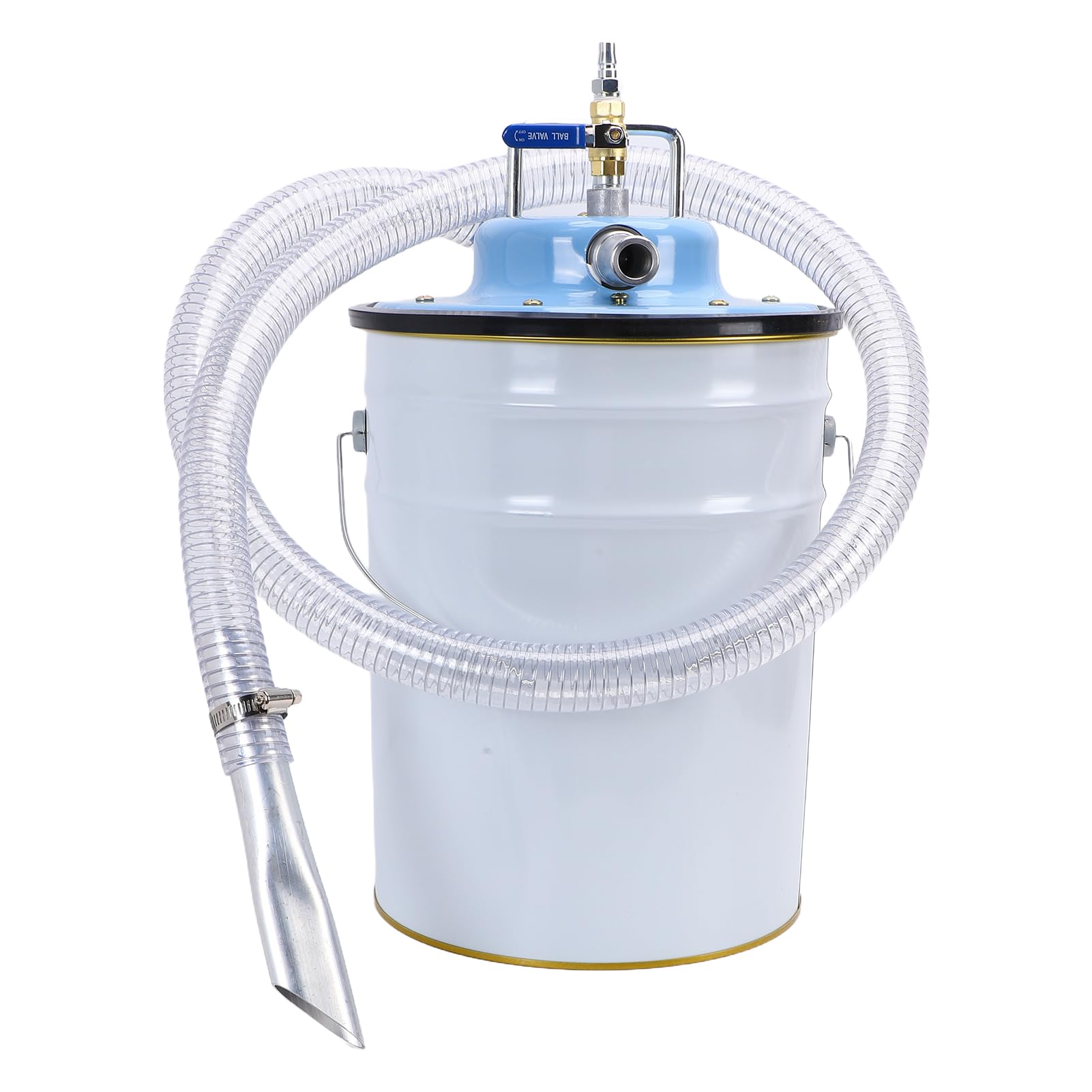 Denash Aspirador Industrial Neumático 20L Húmedo Seco, Bajo Ruido, Potente Succión para Fábrica De Taller De Automóviles, Relleno De Hierro Polvo Aceite Agua