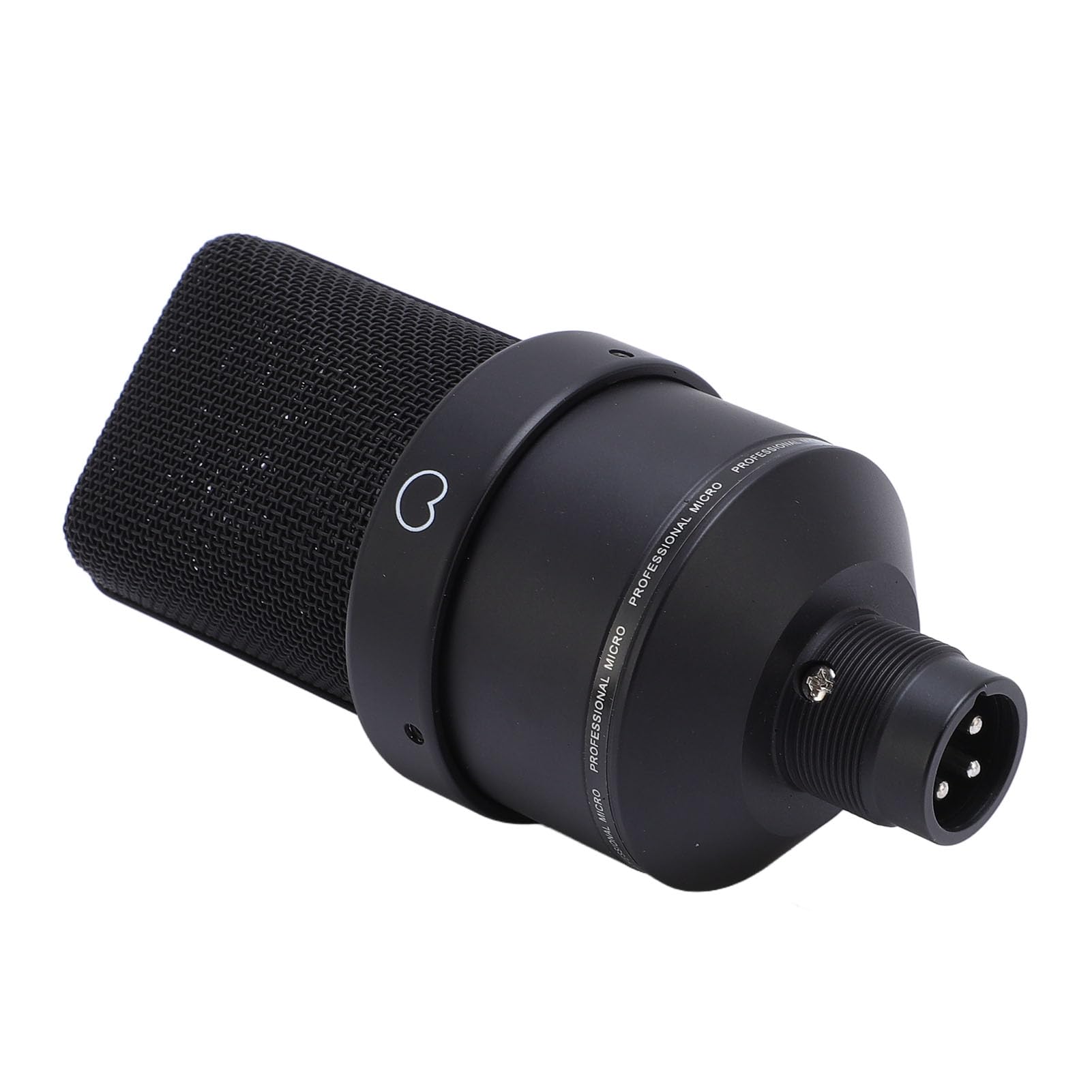 Microfono a condensatore studio professionale 26 mm diaframma largo XLR microfono di registrazione con supporto antiurto cavo antivento per podcasting canto streaming gi (Nera)
