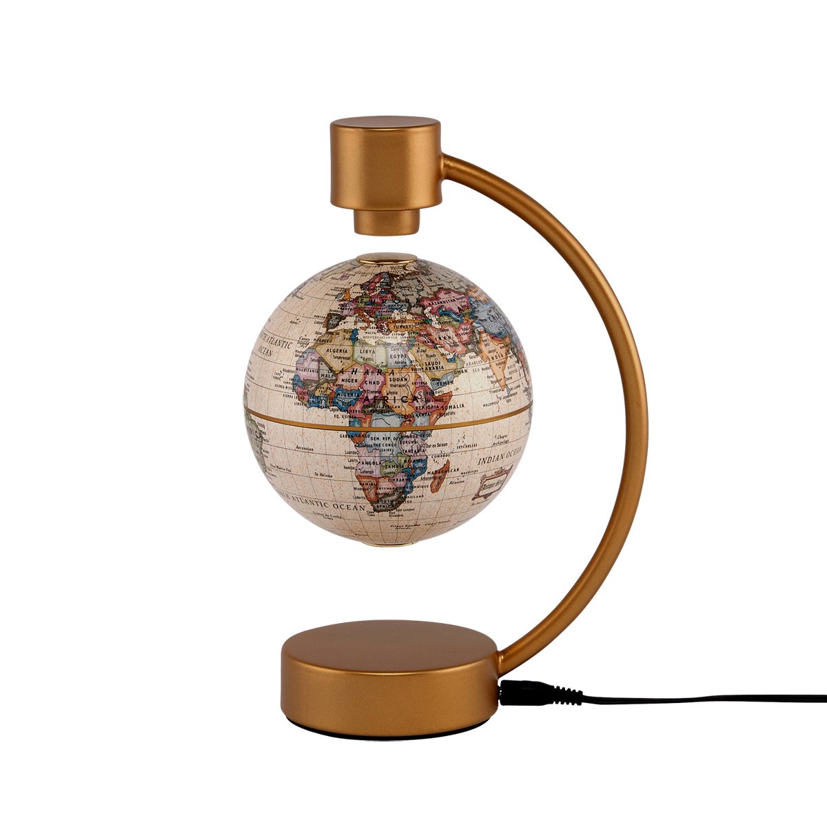 Stella Nova Political Antique Ocean Levitating Globe, 4-Inch