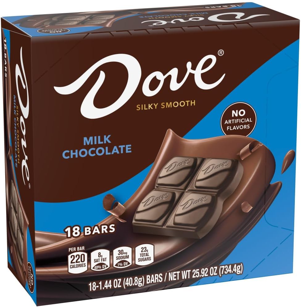 Chocolates Individually Wrapped Bulk Full Size Candy Bars, Milk Chocolate, 1.44 Ounce (18 Pack)