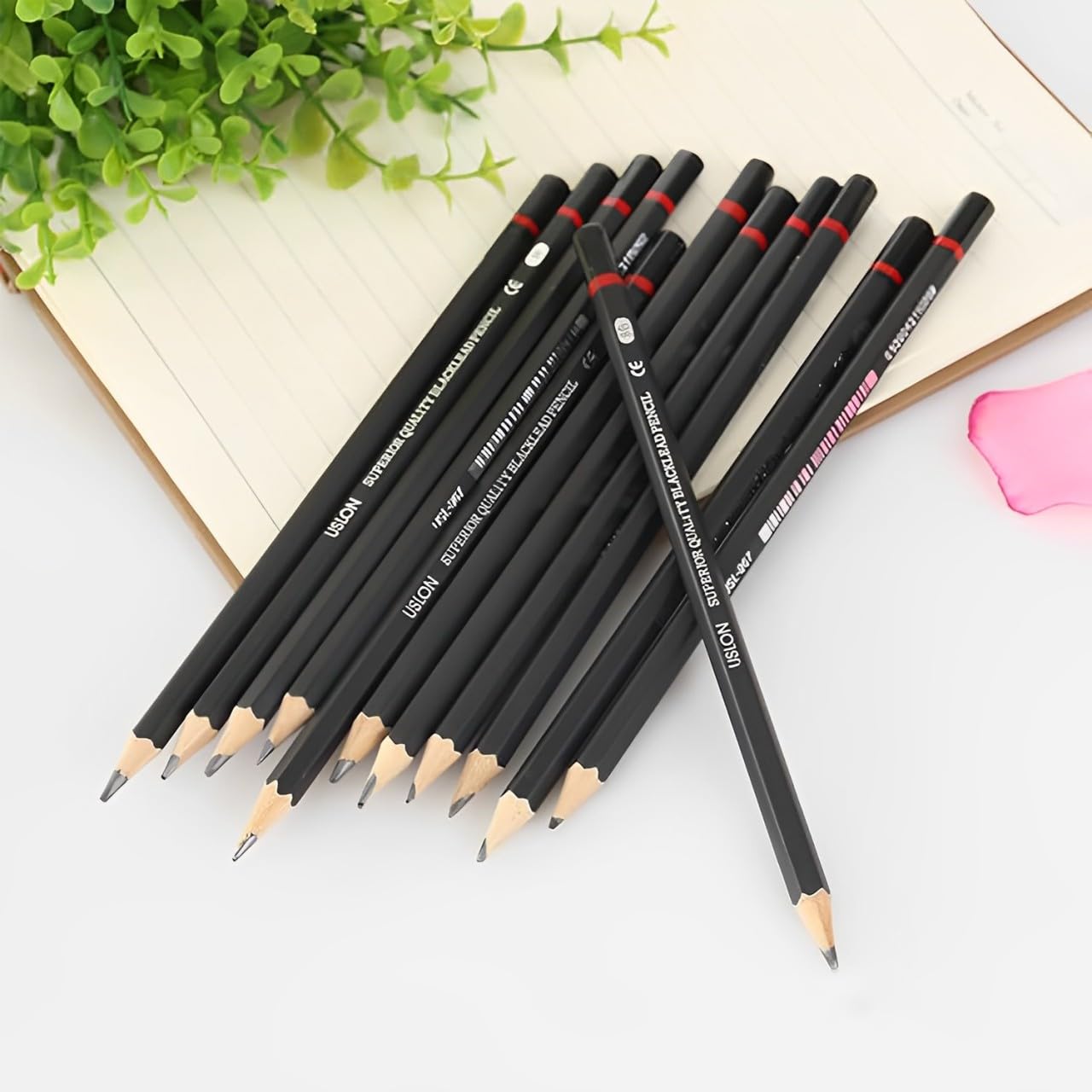 SYGA Professional Sketch and Drawing Pencils Art Pencil Box Contains 12 Pieces Set B 2B 3B 4B 5B 6B 7B 8B HB H 2H F 2