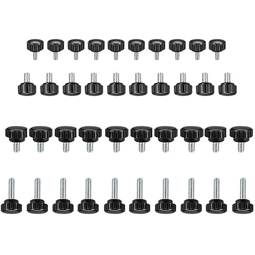 Lependor M4x12 M5x12 M6x12 M6x20 M6x20 Tornillos de agarre moleteados Tornillo de pulgar para maquinaria M4 M5 M6 Tornillo moleteado roscado M6)