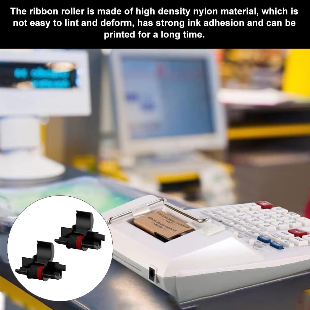 Rullo di Inchiostro del Nastro IR-40T, Rullo dell'Inchiostro per IR-40T Calcolatrice Stampante, Roller Ricambio IR-40T per Nastro Ink Compatibile con Canon CP13/MP-12D/MP-120DH, in ABS POM, 3 Pezzi