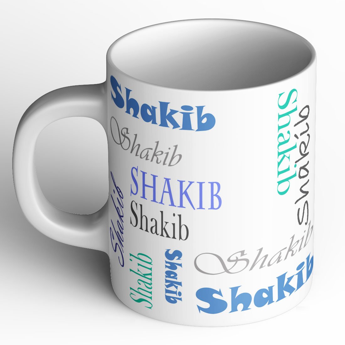 Abaronee Personalized Shakib Name Printed Ceramic Coffee Mug 350 ml