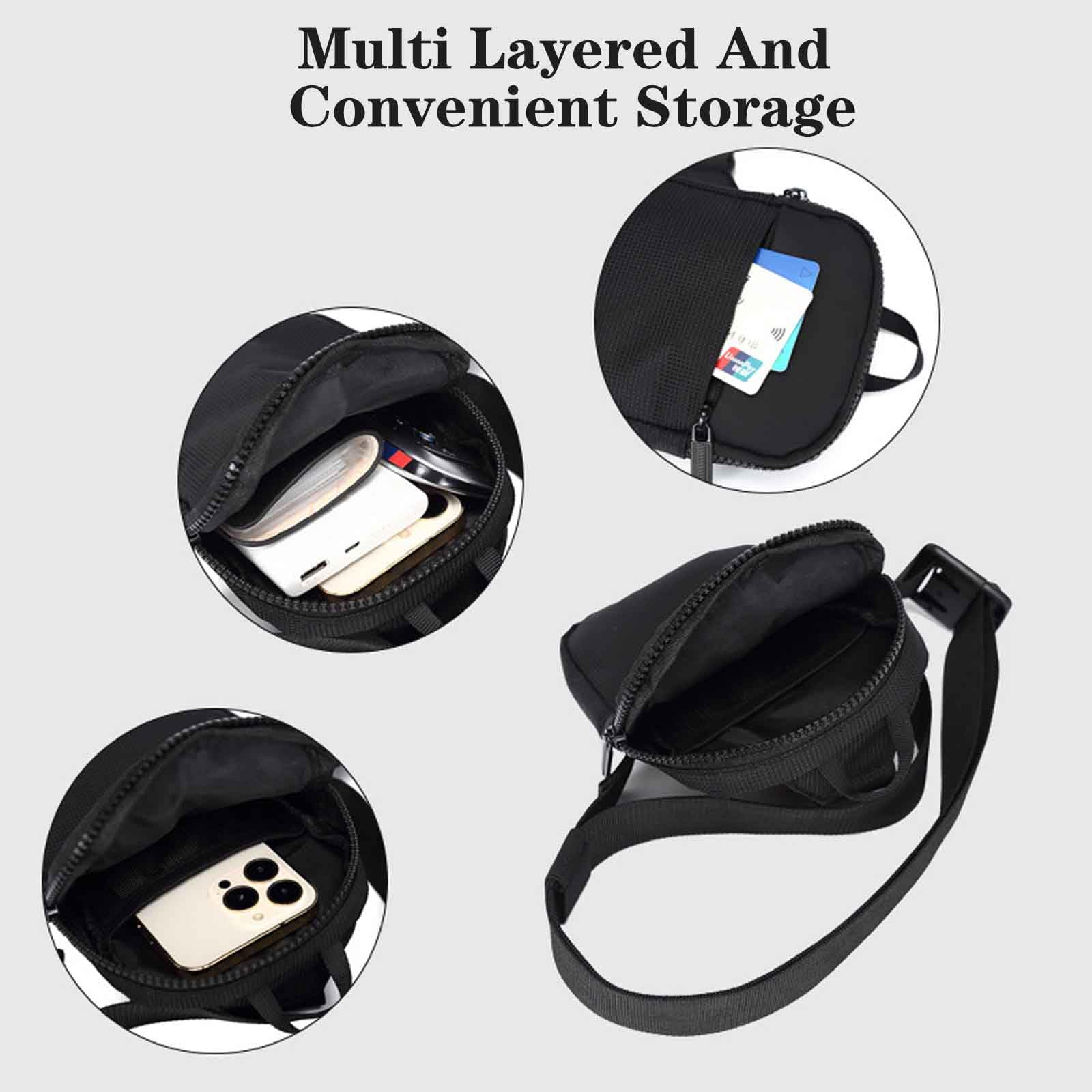 MUNSKT Sling Bag, Waterproof Crossbody Bag Lightweight Chest Backpack with Zipper Adjustable Strap - Image 2