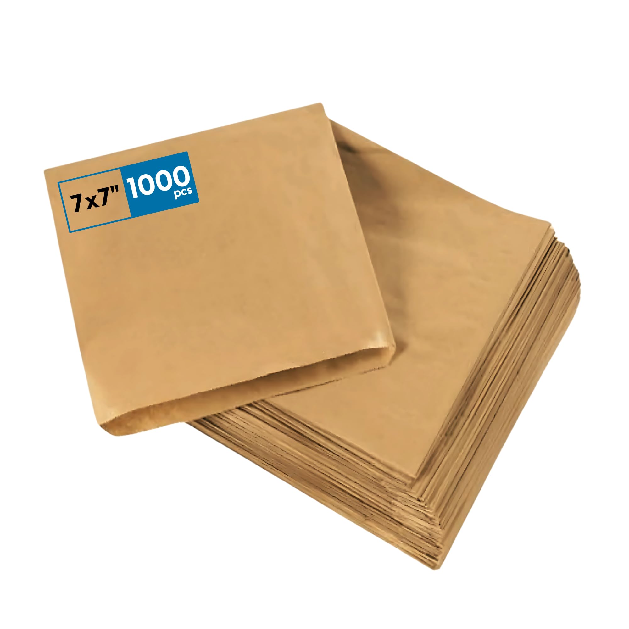 CaterCo Brown Kraft Paper Counter Bags, (7x7 inch, 1000 Pack) - Biodegradable Strung Bag For Food, Sandwich, Grocery Bag, Bakery, Pastry, Fruit, Sweets, Eco-Friendly (7x7 Inch, 1000 Pack)