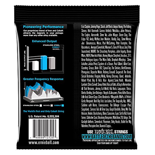 Ernie Ball Extra Slinky Cobalt Cordes pour guitare électrique, calibre 8-38 - Les Beatles, Paul McCartney, John Lennon, RIngo Starr, George Harrison Ernie Ball Extra Slinky Cobalt Cordes pour guitare électrique, calibre 8-38 – Image 3