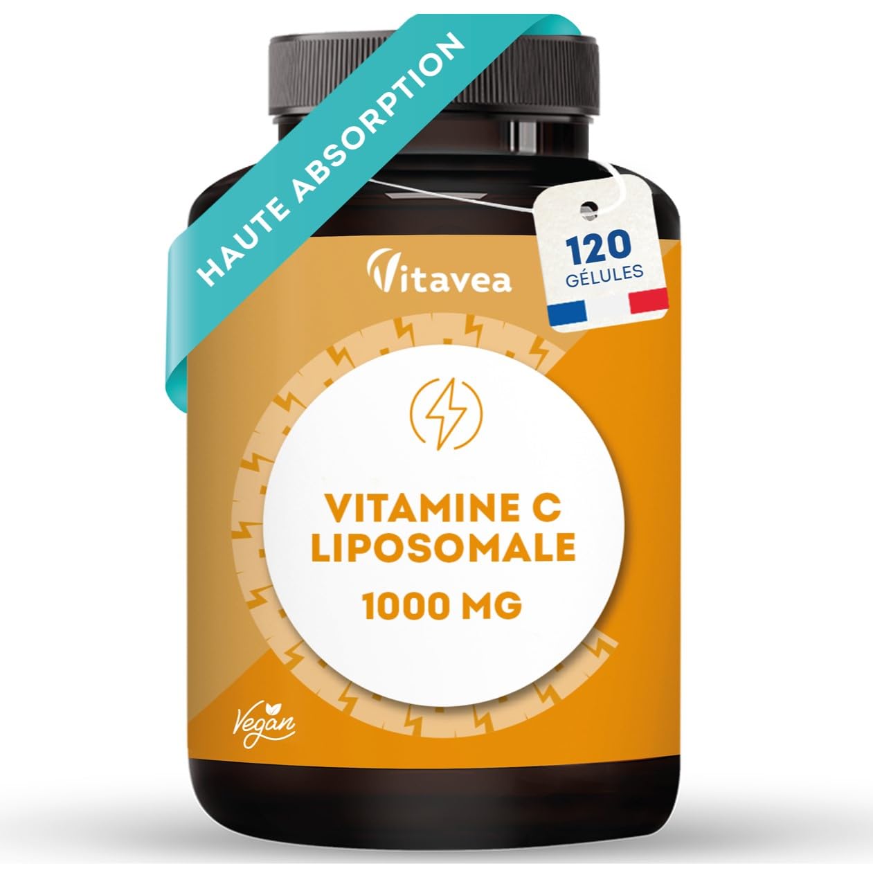Vitamine C liposomale 1 000 mg fabriquée en France — 120 gélules vegan