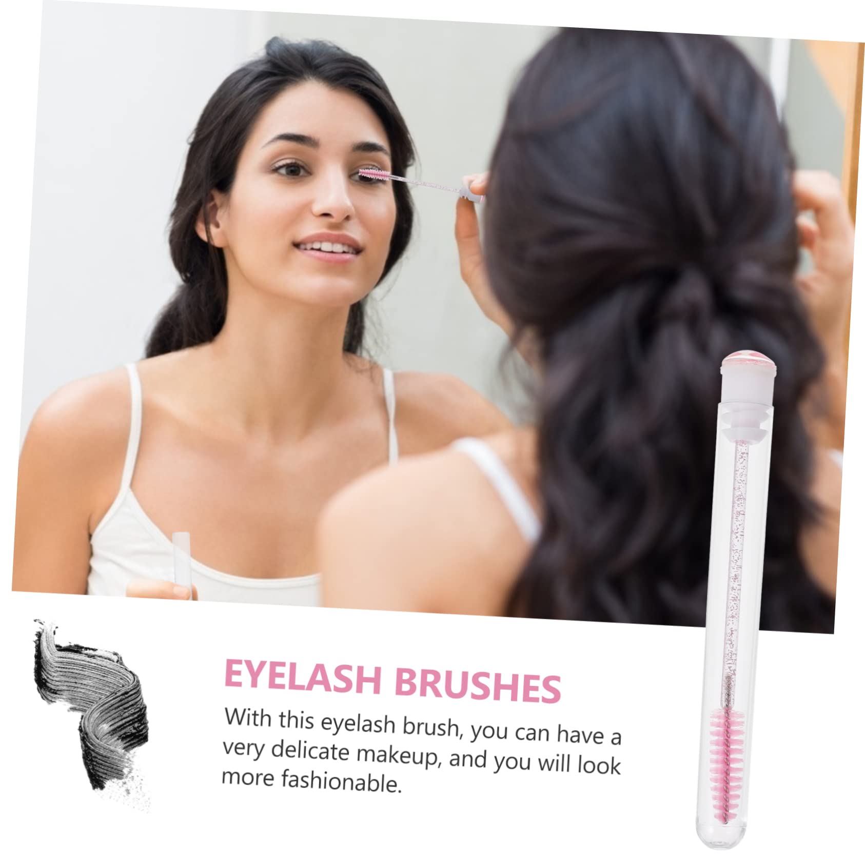 Baluue Portable Mascara Brush 10pcs Disposable Eyelash Brush for Women Fashion Makeup