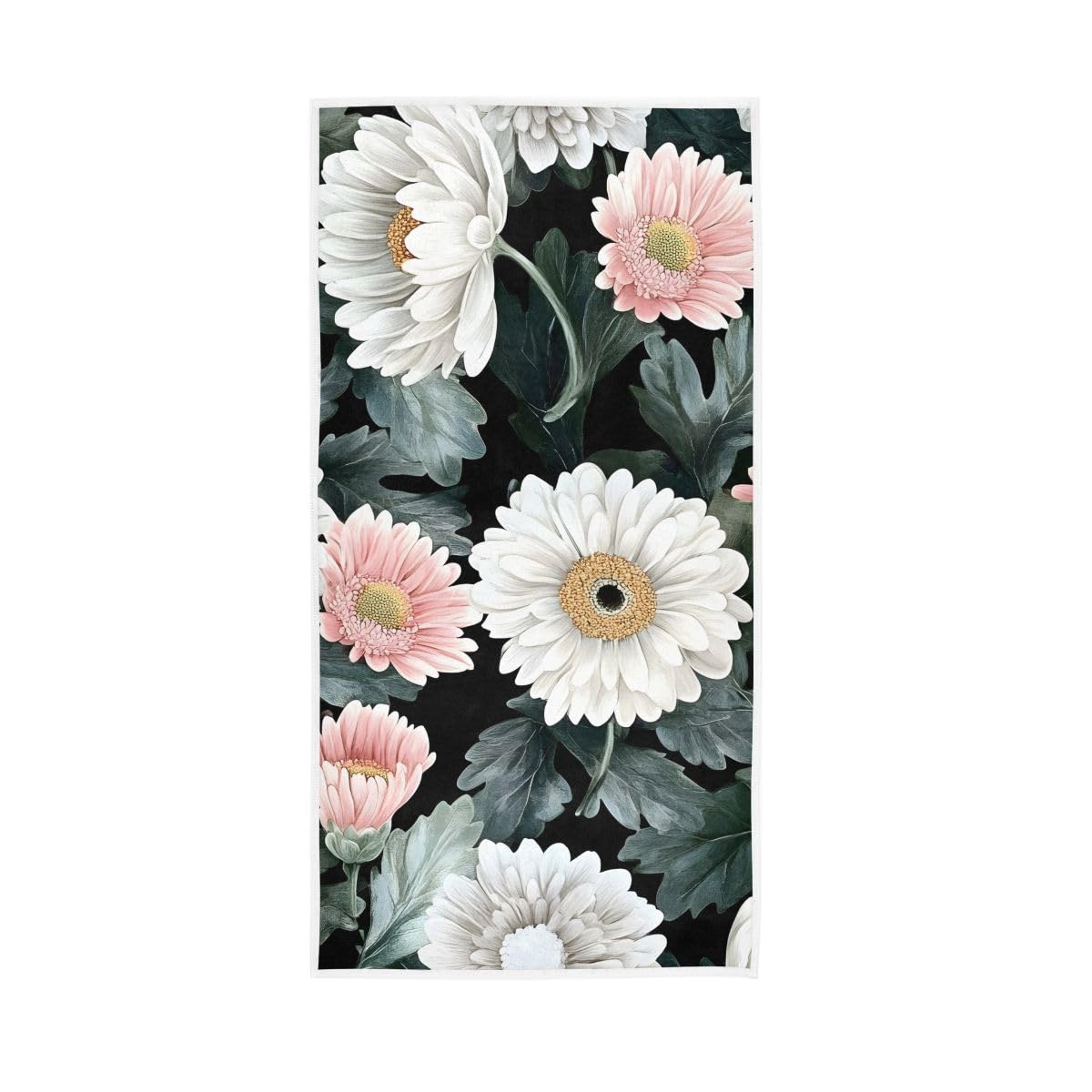HUYGD Daisies Floral Bathroom Hand Towels Decorative, Hand Towel for Bathroom, Travel, Camp, Hotel, Spa 15 x 30 Inches