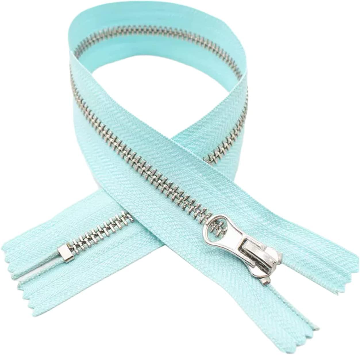 Double-Headed Zipper, Sewing zips,Invisible Zipper,Metal Zipper, 5 pcs 15/25/35/45cm 5# Multi-Color Closed-end Metal Zippers for Jackets, Pants, Bag DIY Sewing Accessories, Gray, 35cm (Color : Blauw,