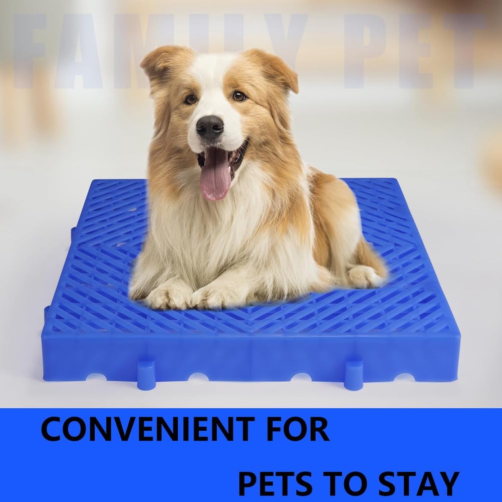 Blue Twill Storage Grid Pad, Breathable and Moisture-Proof Floor Pallets, Durable Nestable Plastic Pallets for Basement Storage(6 Pcs),60 * 40cm