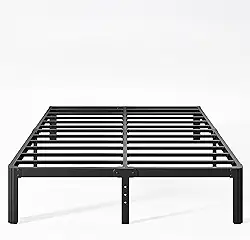 KERAMIK Estrutura de cama tamanho king de 30,5 cm de altura, estrutura de cama king plataforma, sem necessidade de mola de caixa com borda redonda, montagem fácil, resistente, preta
