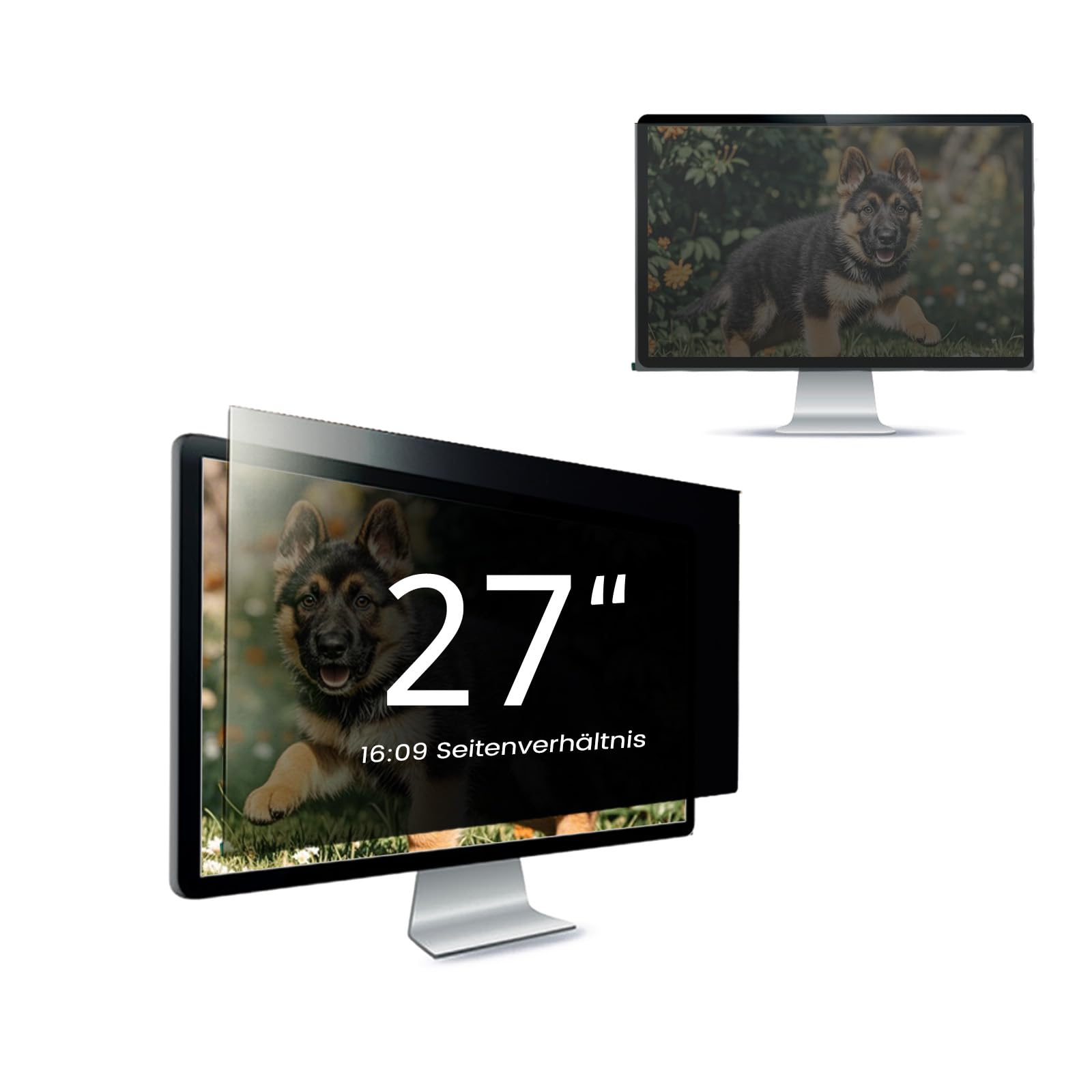 Blickschutzfolie für 27 Zoll 16:9 Monitor, Abnehmbarer Sichtschutzfilter mit Blaulichtfilter, HD Privacy Screen mit Anti-Glare & Blendschutz,Breite x Höhe: 598 mm x 337 mm