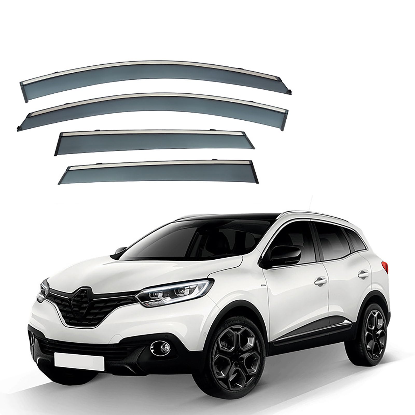 Compatibile per Renault Kadjar 2016-2022+, 4 Pezzi Protezioni Antipioggia per Finestrini Laterali Auto Visiera Scudo Meteorologico Deflettore Vento
