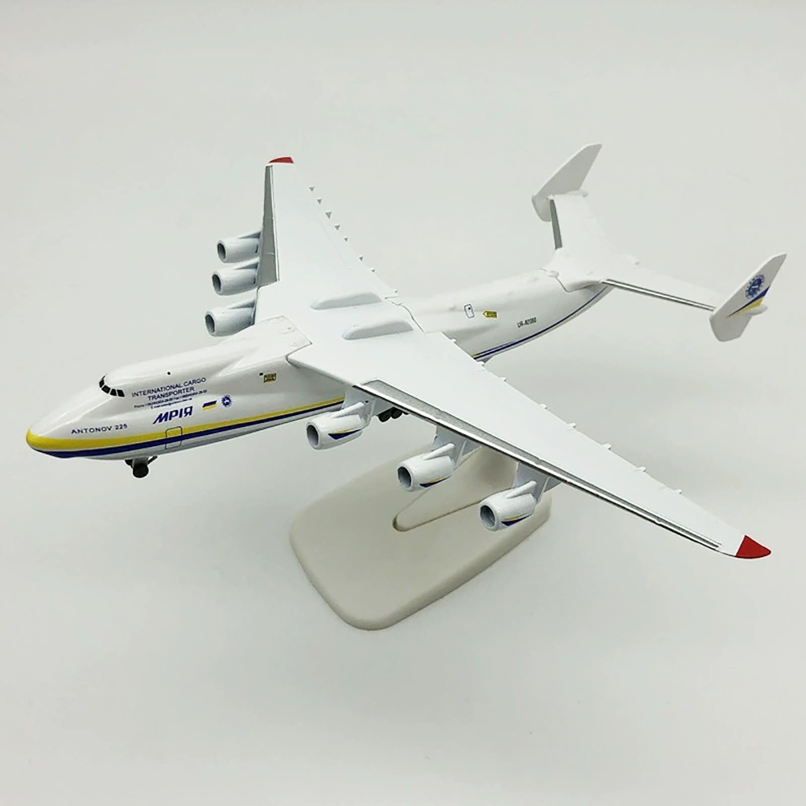 7,8 pollici scala 1:400 Antonov AN-225 Modello di aereo in lega pressofuso modello di aeroplano per collezione ornamento con supporto e confezione regalo