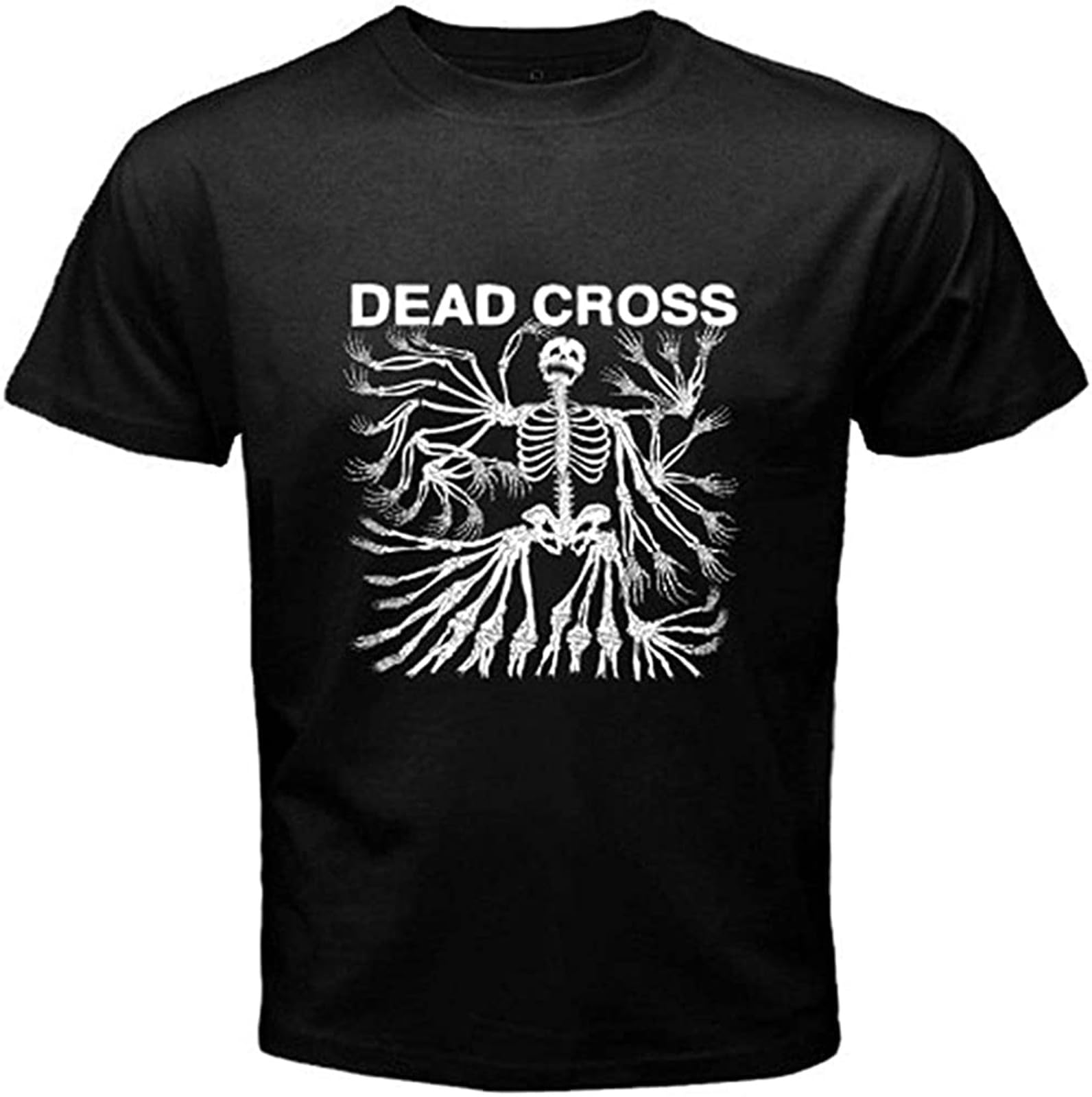 halei QvfNew Dead Cross Heavy Metal Band Logo Men's Black T Shirt Size M
