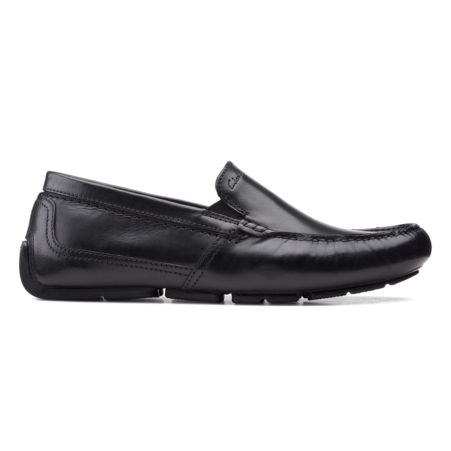 Men's Markman Plain Black Leather Slip On Shoes