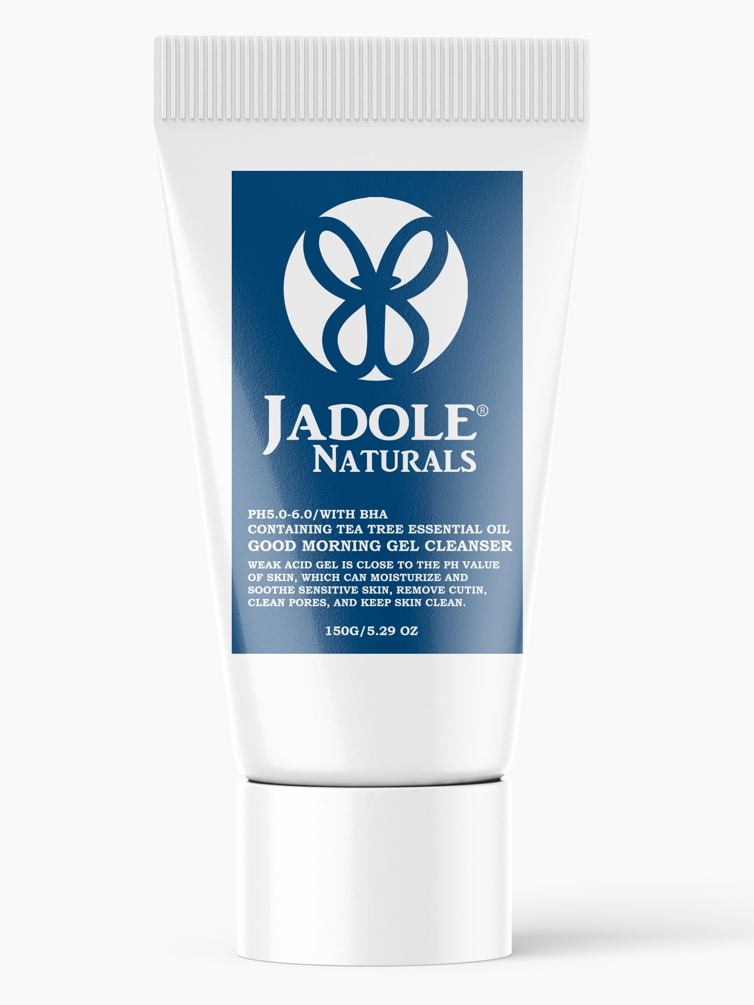 Jadole NaturalsGood Morning Gel Cleanser 150ml 5.29 oz | Daily Mild Face Cleanser for Sensitive Skin with BHA & Tea Tree Essential Oil | PH Balancing, Moisturize & Soothe Sensitive Skin & Clean Pores