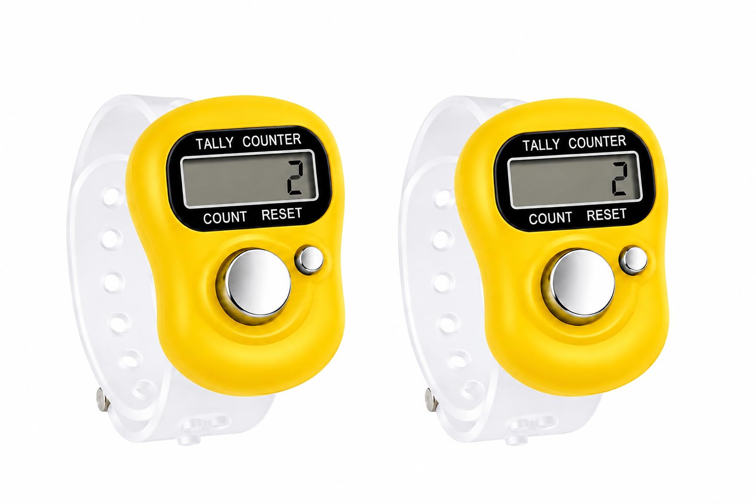 Digital Finger Tally Counter (Pack of 2) with Adjustable Finger Ring Strap, 5-Digit LCD Display, Manual Click Counter with Reset Button for Prayer, Knitting, Golf, Crochet Attendance & Sports – Yellow-image-47