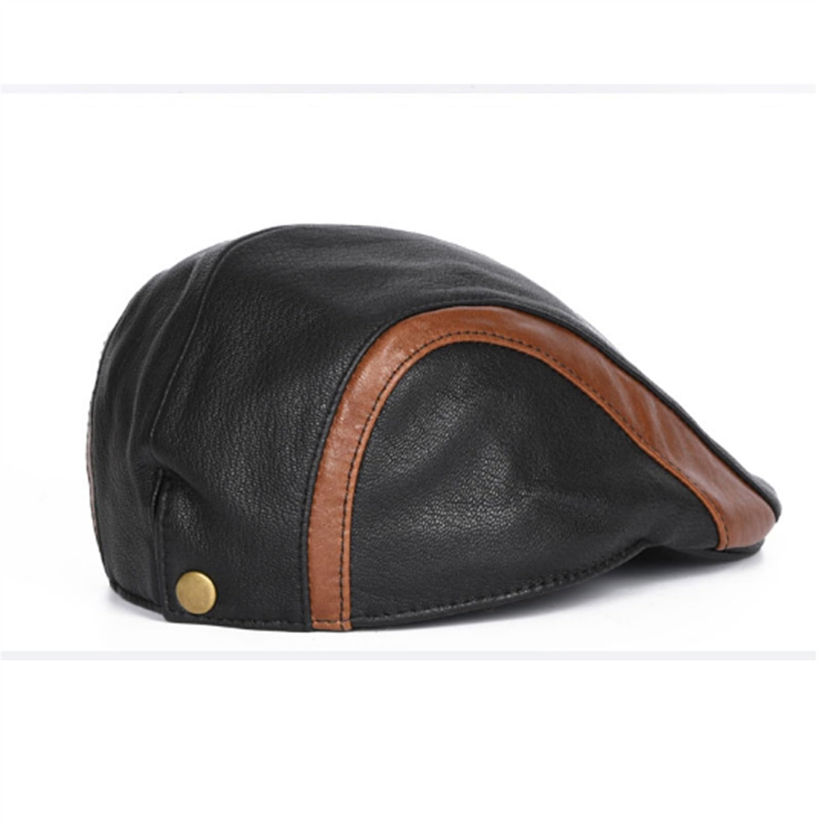 Berretti Sottili Invernali da Uomo in Vera Pelle a Becco D'Anatra for Uomo/Donna, Cofano da Cabbie Aderente for Il Tempo Libero(XXL 59 60cm)