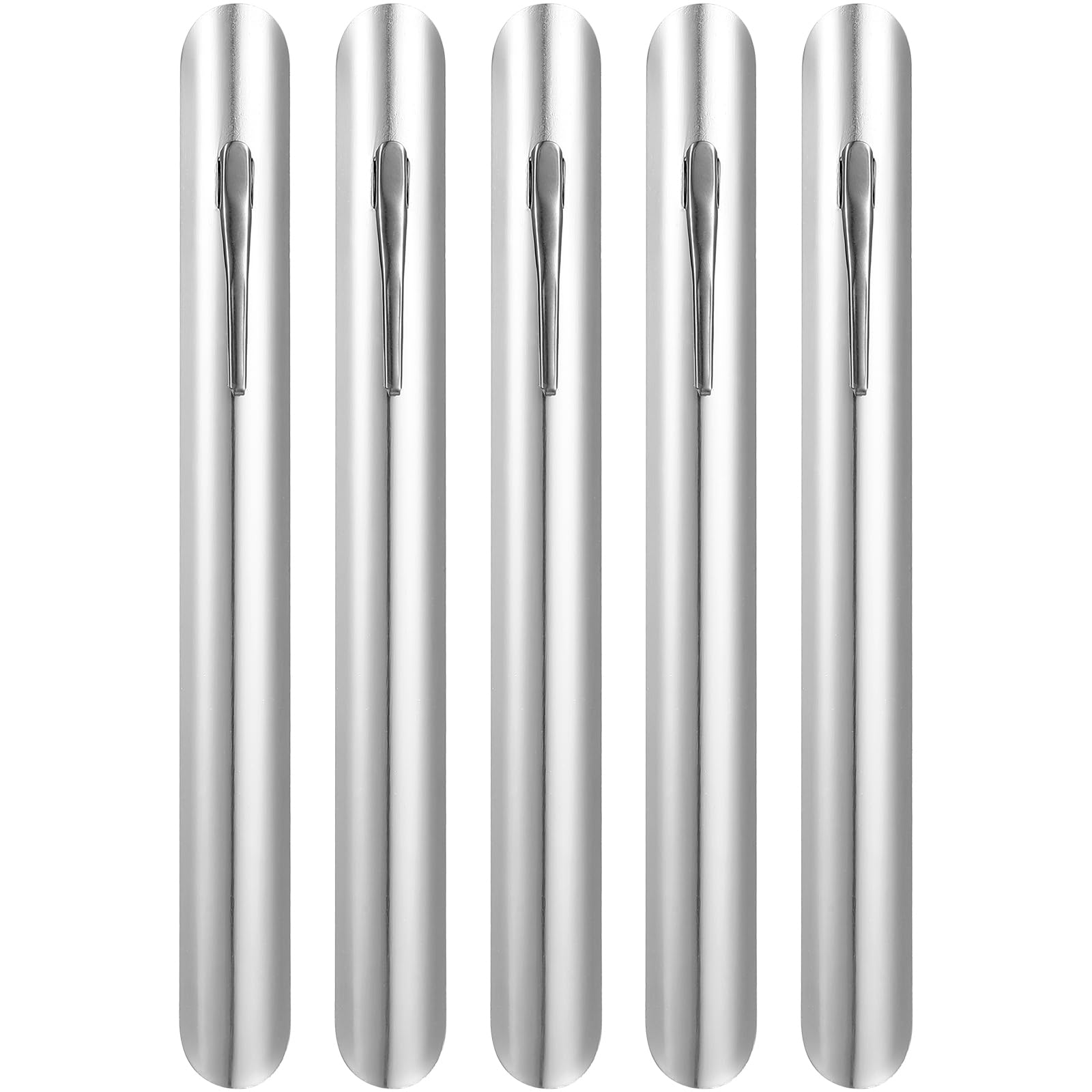 Unomor 5Pcs Stainless Steel Crumb Scraper, Table Crumb Sweeper for Restaurant, Kitchen, Bar, Home, Silver, Easy to Clean, Lightweight, Durable, with Clip for Servers, Waiters, Waitresses
