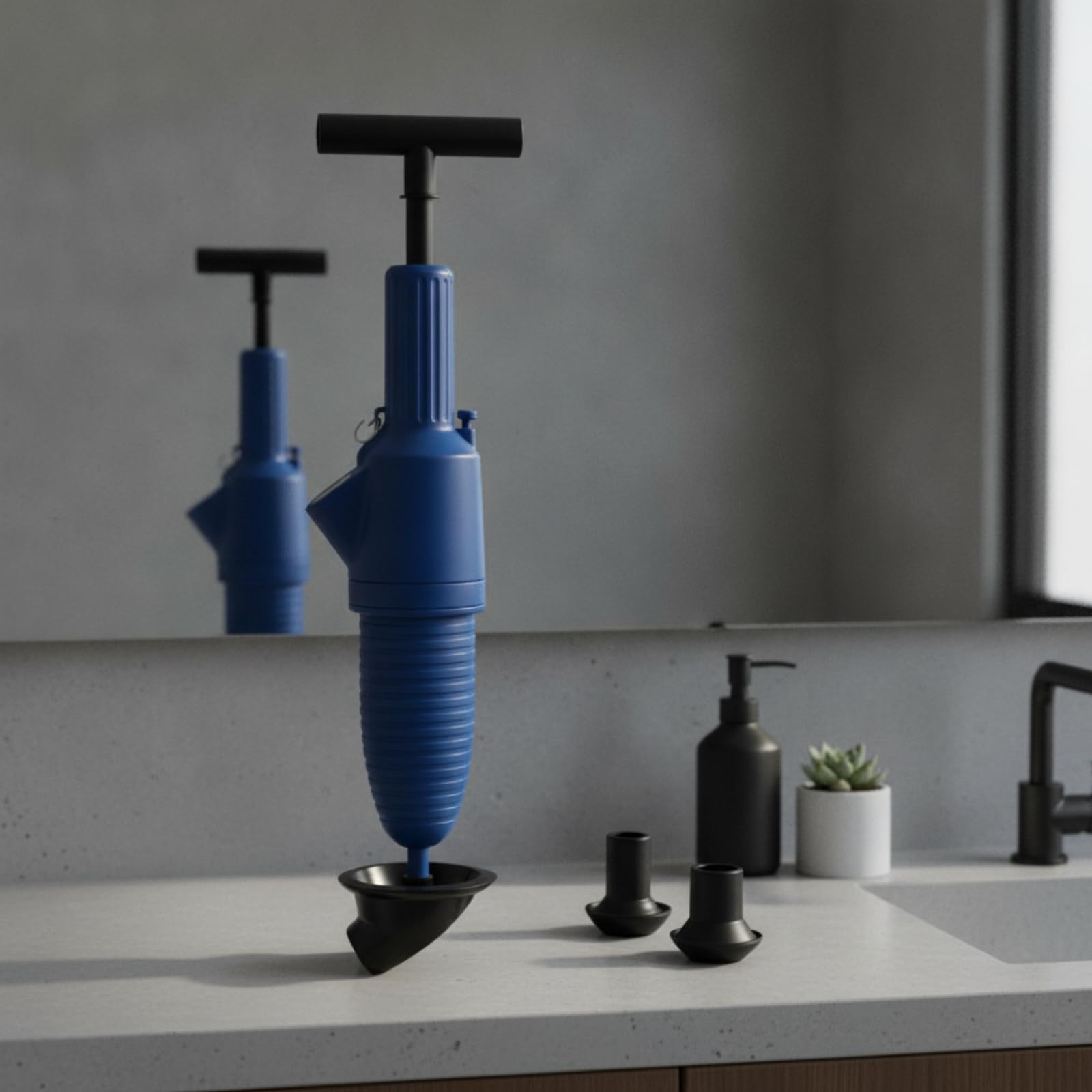 satascador Fuelle satascador Manual con Mango en T Compacto Herramienta Extracción Atascos para Baño, Fregaro