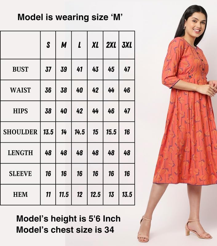 True Shape Maternity Gown for Women | Chic Feeding Anarkali Kurta with Dual Nursing Zippers in Viscose Rayon for Pre & Post Pregnancy(TSF-136-M, Peach) 4