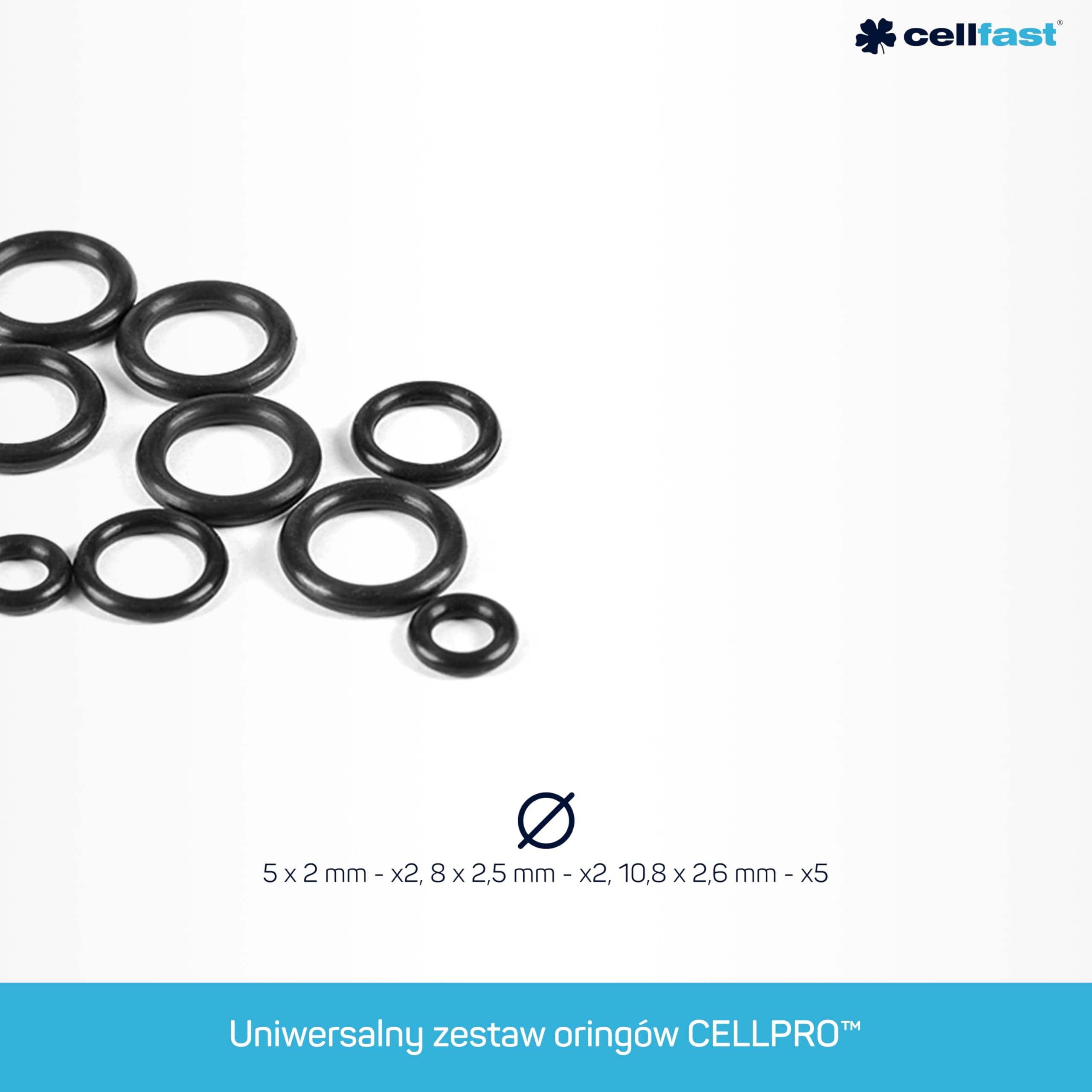 CELLFAST Zestaw Uszczelek O-Ring Do Urządzeń I Akcesoriów Wodnych 9 Sztuk Ideal
