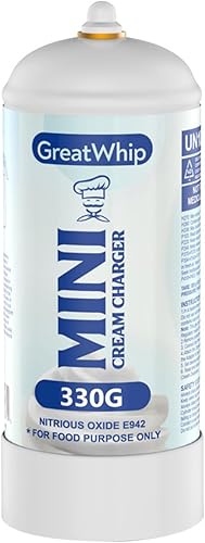 GreatWhip Cargadores de crema batida, cilindro del cargador de la crema del látigo 11.64 oz, 1 cilindro