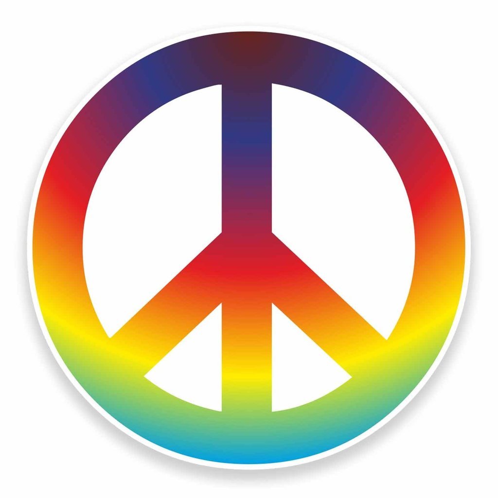 Destinationvinyl Multi 2 X 10Cm/100Mm Peace Window Cling Sticker Car Van Campervan Glass #9605