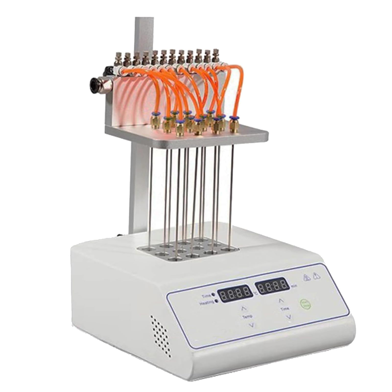 Evaporador de nitrógeno para concentración de muestras de laboratorio, con pantalla LCD y alto flujo de gas para una eliminación eficiente de disolventes