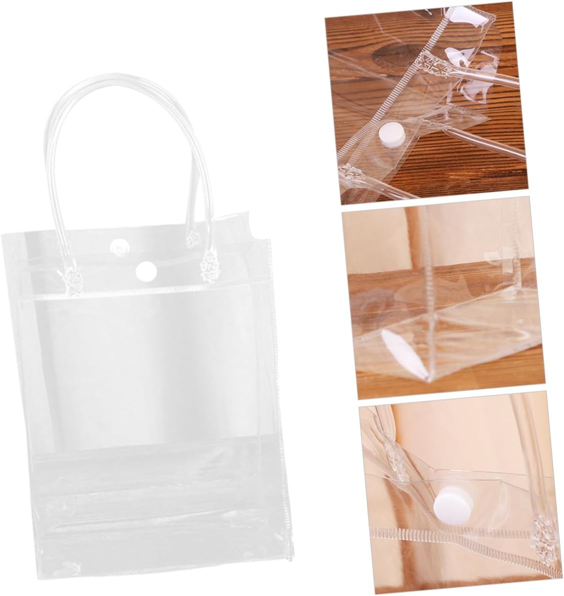 COLLBATH 10-Pack PVC Handbags Practical Disposable Takeout Organizer for Events and Outdoor Use