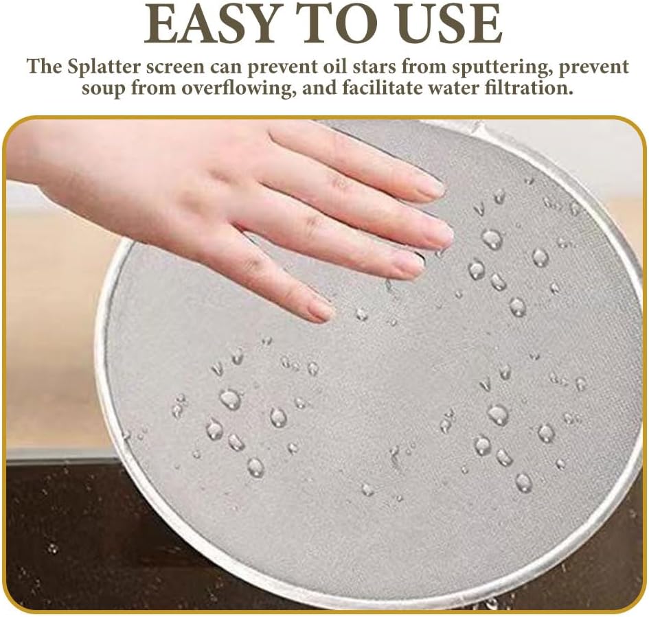 SHOWERORO 8.27 Inch Air Fryer Splatter Guard Mesh Cover Oilproof Grease Shield Kitchen Cooking Accessory Heat-Resistant Reusable Safety Screen