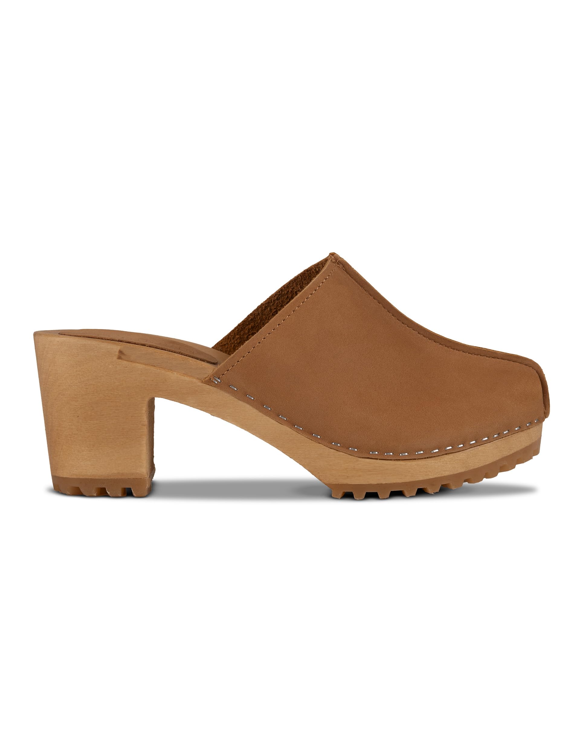 Vivisence Zoccoli Donna Nabuk, Suola in Legno, Punta Chiusa, Comodi Slip On per Ogni Giorno