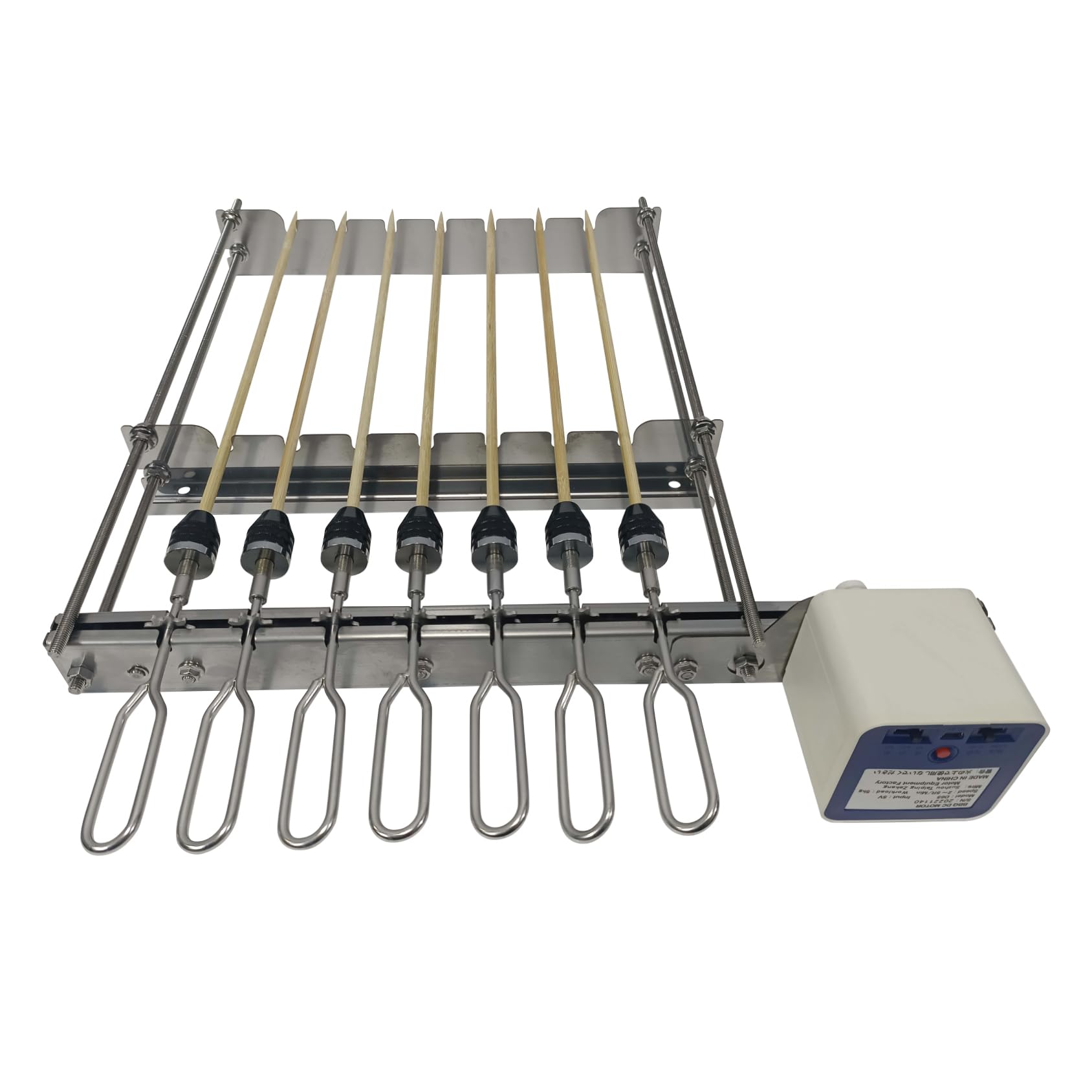 ZENONEZ Device for Rotating skewers Tabletop Auto Flip Rotisserie Kit Universal Replacement Kebab Barbecue Grill (DS7HM)