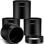 Patelai 4 Pieces Round Wide-mouth Leak Proof Plastic Container Jars with Lids for Travel Storage Makeup Beauty Products Face Creams Oils Salves Ointments DIY Making(6 Ounce,Pure Black)